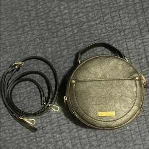 Enzo Angiolini Black Crossbody Bag with Gold Accents